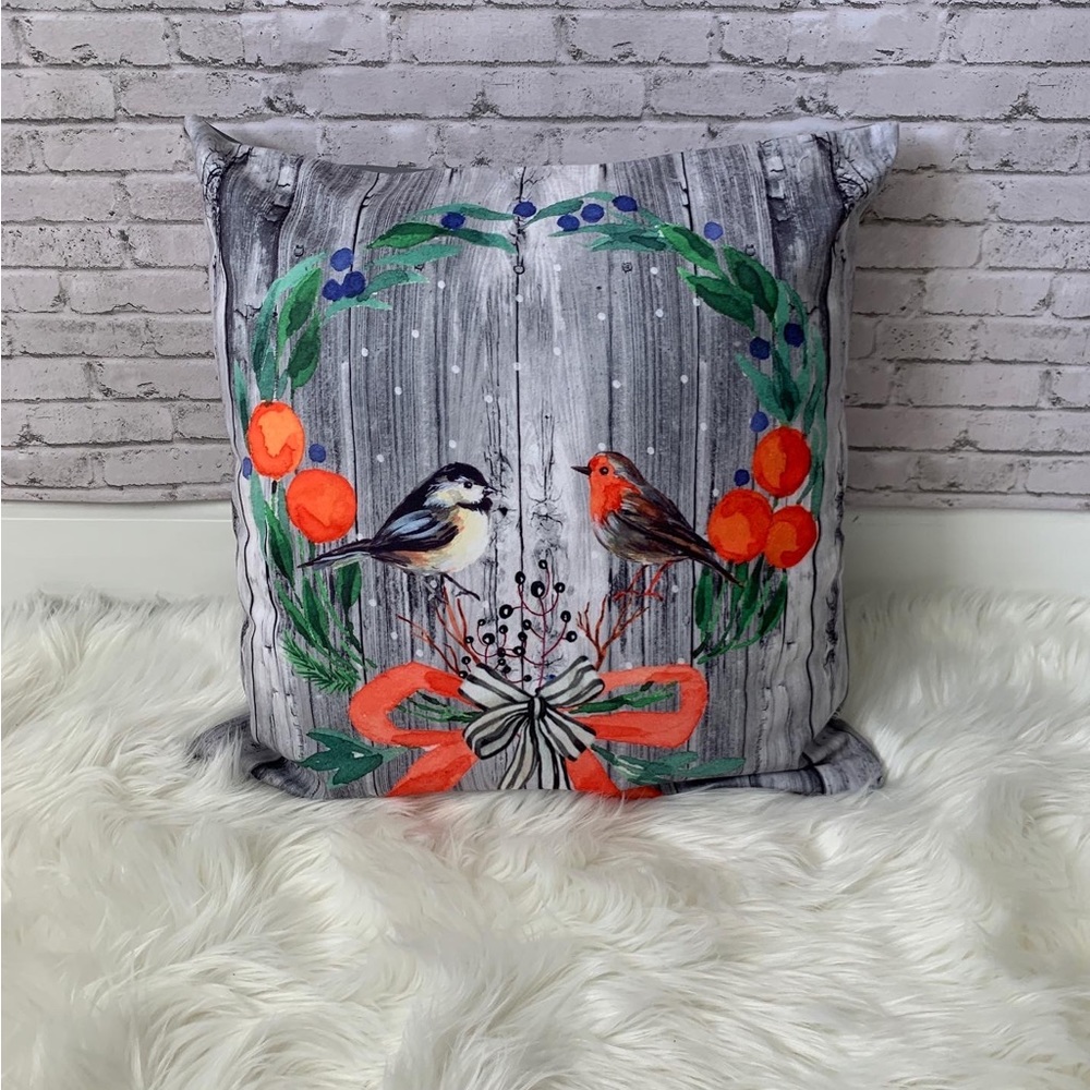Christmas decorative pillow. 18”x18” only 3 created by designer